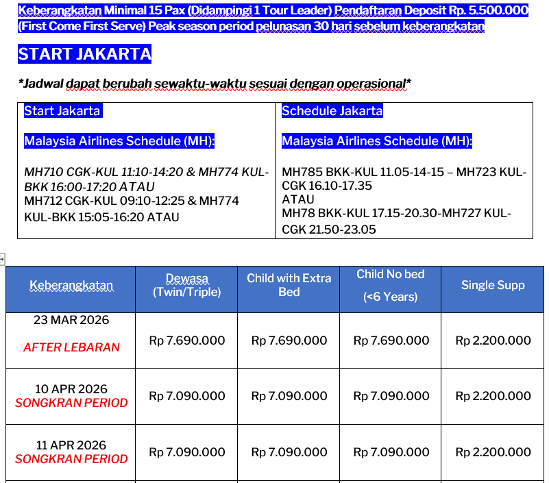SPECIAL BANGKOK KHAO YAI